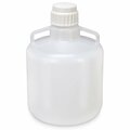 Globe Scientific Carboy, Round with Handles, PP, White PP Screwcap, 15 Liter, Molded Graduations, Autoclavable 7200015